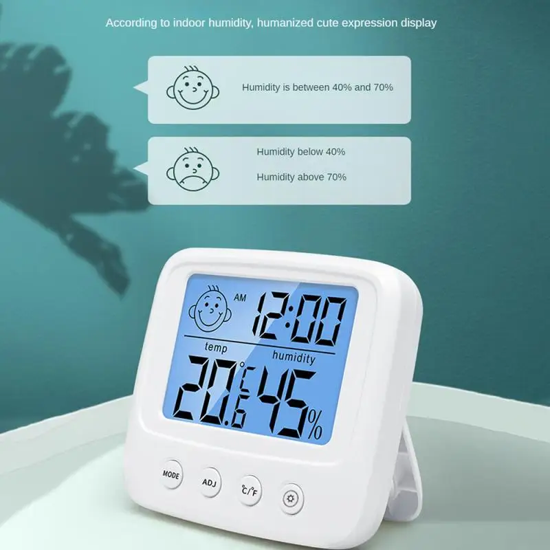 1-10 бр. Цифрово измерване на температура и влажност с осветление, Електронен влагомер за дома, термометър, метеорологичната станция, Детска стая
