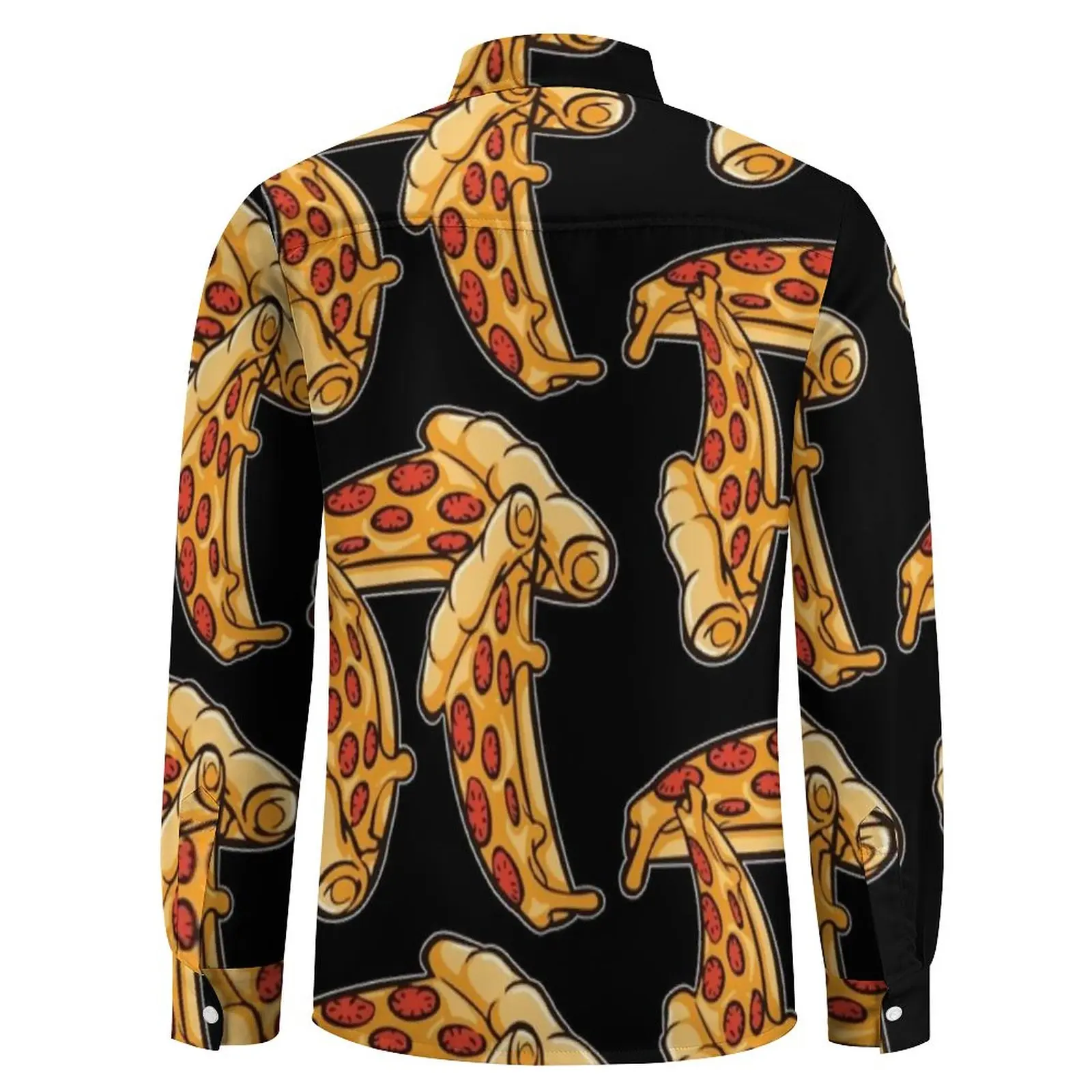 Риза за пица, Мъжки Ежедневни ризи италианска Кухня, Есенни Блузи на поръчка в стил Харадзюку, Върхове Оверсайз в Ретро стил с Дълъг ръкав, Идея за Подарък