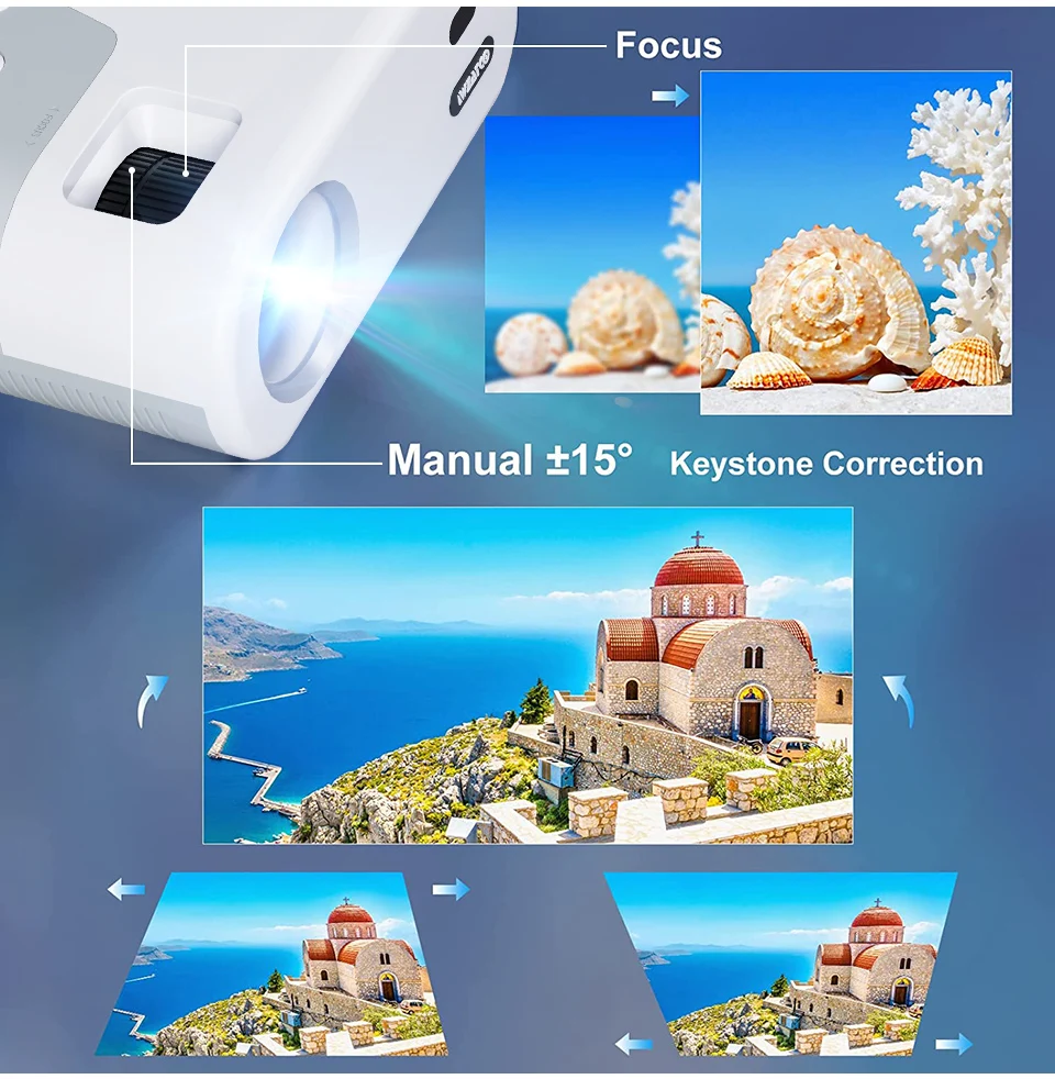 Мини Проектори WZATCO DP02W Wi-Fi 5 Огледален Екран, Поддръжка на Bluetooth Full HD 1080P Проектор 4K LED Проектор За домашно Кино