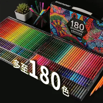 Комплект цветни моливи Brutfuner, включващи цветни моливи Lapicera на водна и маслена основа, скица за рисуване, ученически пособия
