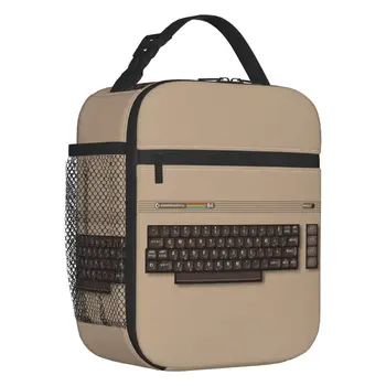 Commodore 64 Термоизолированная чанта за обяд Дамски C64 Amiga Компютърна Преносима чанта за обяд за нощуване на открито Многофункционална кутия за храна