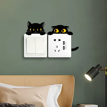 Стикер с анимационни графичен ключ, стикер с принтом котка от анимационен филм, за домашното стопанство, стикер 