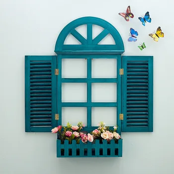 Европейската Имитация на Фалшив Прозореца Щори в Средиземноморски стил Декорация на стените на ресторанта, Аксесоари за украса на стаята