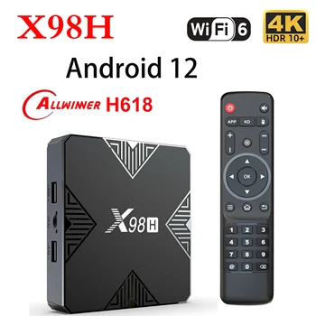 X98H Android Smart TV Box Android 12,0 Allwinner H618 Двойна Wifi6 2,4 G 5G 4K мултимедиен плейър 4GB32GB H. 265 HDR телеприставка x98 tvbox