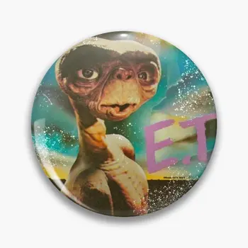Тениска E T Желязо Transfer 80-те години, Мека жени в пуговице, Забавен Творчески сладък яка, Метална шапка, Бижута подарък за влюбени, Брошка-икона с изображение