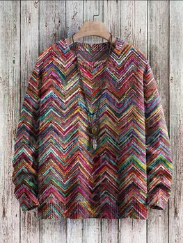 Унисекс, Цветен трикотажная hoody с хеджированием линии, Ежедневни дамски hoody с принтом, мъжки пуловер