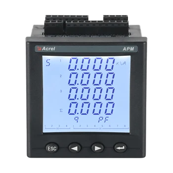 Интерфейс APM800 Rs485 Подкрепя клас на точност Modbus С 0,5/0,2 С Истински стандартни измервания 3-Фазно м мощност на променлив ток с LCD дисплей