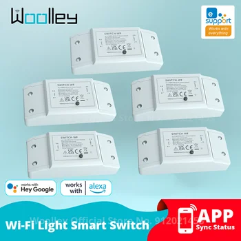 Woolley WiFi Умен ключа за лампата Модул Таймер за изключване Интелигентен превключвател САМ 10A Безжично дистанционно управление за Работа с Алекса Google Home