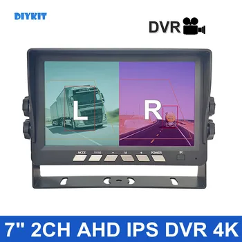 DIYKIT 7-инчов AHD IPS Авто Монитор за обратно виждане Поддръжка на 1080P AHD Камера Поддържа SD карта Видео Diaplay Изображение на два камери
