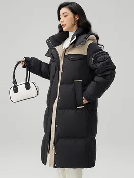 Зимна мода naka яке 2023, Дамски Топли паркове с качулка, Парк от биопуха, Висококачествено Дамско палто Стеганое