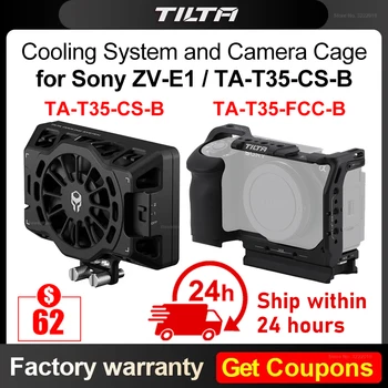 Радиаторът на охладителната система Tilta TA-T35-CS-B, който е съвместим за Sony ZV-E1 TA-T35-FCC, Пълен корпуса на фотоапарата, Скоба за кабел HDMI за zv-e1