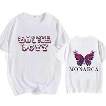 Класически Eladio Carrion Sauce Boyz Monarca, Модни тениски с Аниме-музика, тениски с графичен принтом Harajuku, Мъжки Дамски тениска