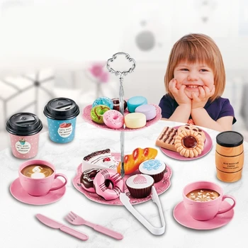 D7WF, 1 комплект, Имитация на Сладкарски Изделия, Ролева играчка, Десерт, Торта, Играчка за Хранене, Следобеден чай За Момичета