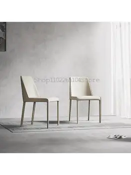 Модерно висококачествено седло от кожата за грим, тоалетка табуретка, италиански минималистичное кожен стол с облегалка, дизайнерско домашен стол