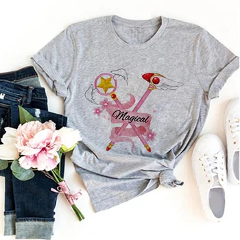 cardcaptor Sakura, Magic Girl тениска дамски Y2K летни тениски дамски градинска облекло в стил харадзюку с графичен дизайн