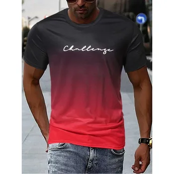 Мъжка тениска в ретро стил с къси ръкави и 3D-принтом, ежедневни, градска мода, оверсайз, летни дрехи