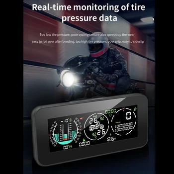 Най-новият мотоциклет на измерване на скоростта LED HD LCD Дигитален монитор за налягането в гумите, Километраж с подсветка, GPS-дисплей, Скоростомер