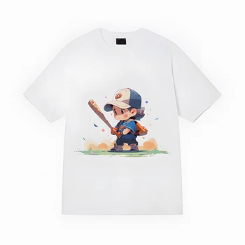 Мъжки чист памук спортно-тематични Бейзбол момченце свободно cut риза универсален двойки 