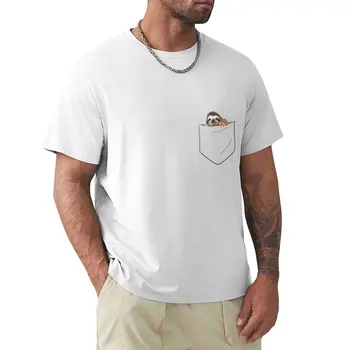 Тениска с ленивцем в джоба си, тениска с аниме, реколта тениска, тениска оверсайз, бързо съхнещи тениски за мъже, памук