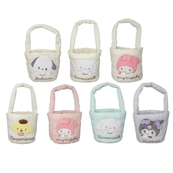 Нов Sanrio Kawaii Cinnamoroll Kuromi My Melody Bag-чанта Pochacco С pom-помераните Purin Мультяшная Чанта-Тоут За Съхранение на Детски Подарък