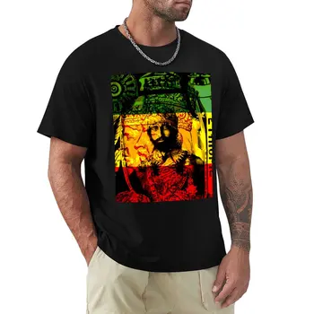 Тениска Rasta Haile Selassie с естествен мистичен лъвът на Юда, графични тениски, бързосъхнеща тениска, тениски в тежка категория за мъже