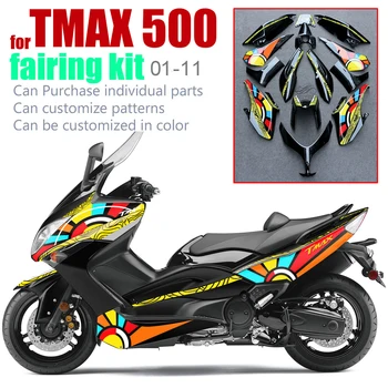 За YAMAHA TMAX 500 Комплект обтекателей 2008 2011 2001 - 2011 T-MAX 500 TMAX500 T-MAX500 XP 500 Комплект панели за цялото тяло