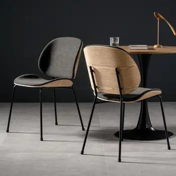 Метални Релаксиращи Дизайнерски Кухненски Кът, Столове Nordic Modern Single Luxury Вечеря Chair Cafe Sandalye Мебели за трапезария YX50DC