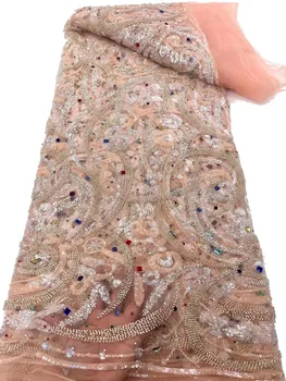2023 ново висококачествено многоцветное сетчатое рокля с пайети от мъниста, украшенное диаманти, стилно атмосферното вечерна рокля/5 ярда