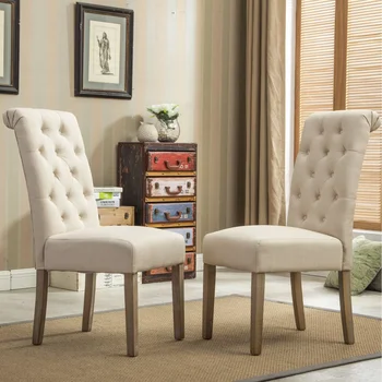 Трапезария стол Roundhill Furniture Навик, комплект от 2-те, кафяв стол за хранене