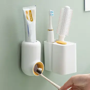 Монтиране на стена паста за зъби сокоизстисквачка здрав punch-безплатни жълти опаковка на паста за зъби, карикатура на паста за зъби, опаковка срок на годност за баня