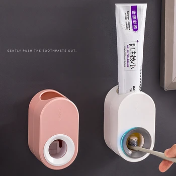 Автоматично опаковка на паста за зъби, Монтиране на стена, Аксесоари за баня, Водоустойчив сокоизстисквачка за паста за зъби, Държач за четка за зъби