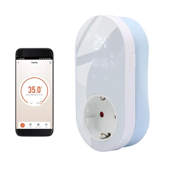 WiFi Цифров термостат, 16A гнездо, гнездо за Гласов контрол, регулатор на температурата, режима на отопление и охлаждане