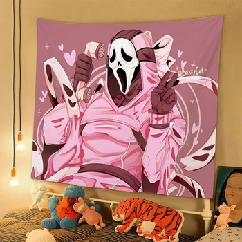 Украса на стаята Ghostface Текстилен Гоблен за стенен Изкуство Украса спални Гоблени Декор Природа Естетически Дома Kawaii