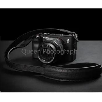 Презрамка за камера Canon, Nikon, Sony, FUJI Fujifilm Leica, Pentax от естествена Кожа Ръчно изработени Аксесоари за Удар Колан