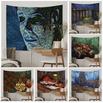 Картини на Ван Гог, Гоблени, Аниме, Гоблени, Таро, Стенни тепиха в стил Хипи, кърпи за окачване на стената в общежитието