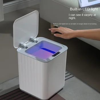 Кофа за боклук Smart Induction обем 18 литра, Автоматично кошче за боклук с интелигентен сензор, Електрическо докосване кошчето за боклук в кухнята, банята, спалнята