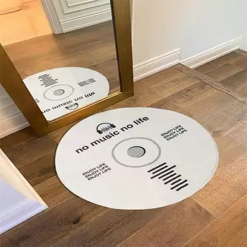 Килим с шарките на музикален диск в ретро стил е Мек през цялата килим, нескользящий подложка за пода, CD-rom, мат хол, спалня, масичка за кафе, мат