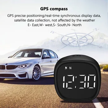 M30 GPS HUD-Head Up Дисплей Цифров Hud измерване на Скоростта, с Аларма за превишаване на скоростта Компас Напомняне За умората при шофиране за всички автомобили