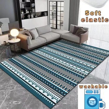 Модерен килим в скандинавскую клетка с принтом в лента за декориране на хол, домашно подложка, декор спални, нескользящих миещи се постелки за хол
