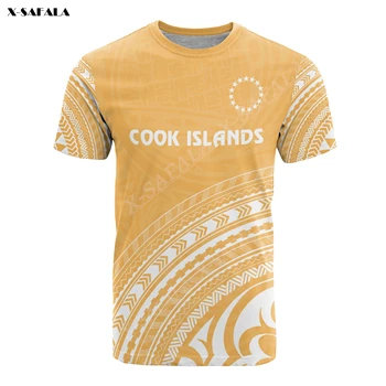 Мъжки тениски на стопанските Острови Кук, златни Хавай, 3D принт, блузи, тениски, ежедневни, с къс ръкав, бързо съхнещи, летни, дишащи