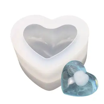 3D Form във формата на сърце Силиконова форма за шоколадови фигури във формата на сърце За Торта, миещ Пудинг, шоколад, свещи, Желе, форми за художествени занаяти от смола