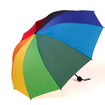 Дъгата сгъваем чадър За жените и мъжете, неавтоматический чадър, популярният творчески трикуспидалната чадър за деца и възрастни