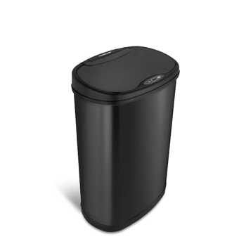 Кофа за боклук без сензор капацитет от 13,2 литра, черно от неръждаема стомана