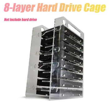 3,5-Инчов Твърд диск HDD Cage 8X3,5-Инчов HDD Cage Rack САМ Калъф за твърд диск за Разширяване на хранилище на Компютъра, за да майнинга БТК