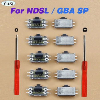 10 Бр. Регулиране на силата на звука за GBA SP Ползунковый превключвател превключвател за Изключване на звука За конзолата NDSL За резервни части NDS Lite
