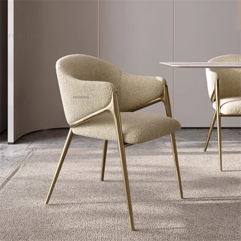 Скандинавските Луксозни трапезни столове от вълна от овце, Кухненски Мебели Home Simple Leisure Hotel Стол за заведение Стол С облегалка A
