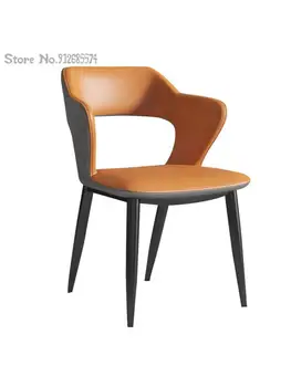 Италиански лесен Луксозен стол с маса за хранене, домашни подлакътник, Скандинавски модерен минималистичен Мрежест червен стол за ресторанта, масата за преговори, Хотелски маса, спалня