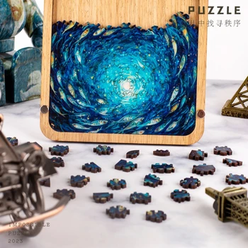 3D Дървени играчки-пъзели Infinite Loop Deep Sea Мозъчен Закачки с Неправилна Форма, пъзел игра за изгаряне на мозъка, играчка-пъзел игра за възрастни, подарък за децата