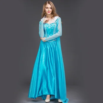Ледена и снежна Елза, Романтична рокля на принцеса Елза, С костюми за Възрастни на Хелоуин костюми за cosplay в Европа и Америка, подаръци