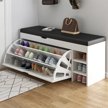 Сгъваема многопластова стойка за обувки, Антре, Модерен Дизайн, Малка пейка за съхранение на Обувки, Луксозна Многофункционална Мебел за дома